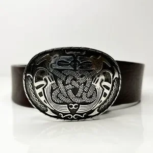 Marc Cain Black Leather Silver Chain Belt NWT ✨ Designer Marc Cain Size XXL Women main image 2
